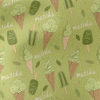 Matcha Flavored Ice Cream Waterproof Canvas