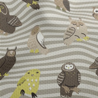 Hand Drawn Various Owls Athletic Mesh Flat Back