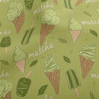 Matcha Flavored Ice Cream Athletic Mesh Flat Back