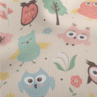 Big Eyes Cute Owl Athletic Mesh Flat Back