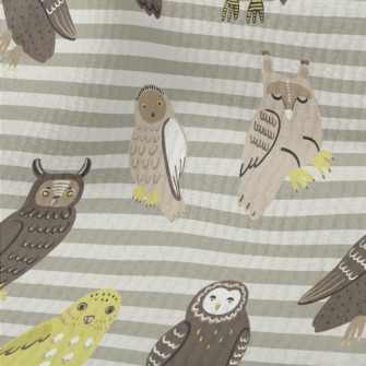 Hand Drawn Various Owls Terry