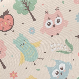 Big Eyes Cute Owl Twill