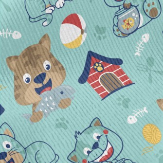 Cartoon Funny Cat Standard Corduroy