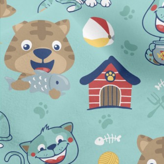 Cartoon Funny Cat Micro Fleece