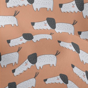 Hand Drawn Children's Dog Lightweight Performance Linen