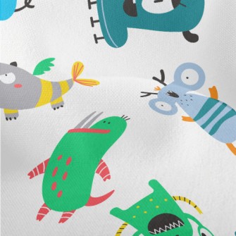 Cute Strange Alien Creatures Lightweight Performance Linen