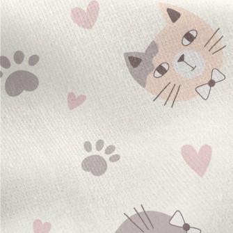 Bow Tie Crown Cat Jersey Backed Fleece