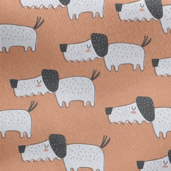 Hand Drawn Children's Dog Jersey Backed Fleece