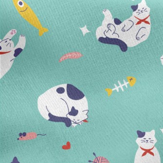 Cat&#39;s Daily Life Jersey Backed Fleece