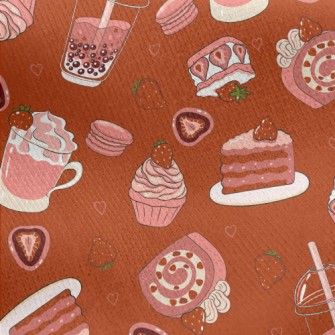Strawberry Flavored Dessert Bu Jersey Backed Fleece