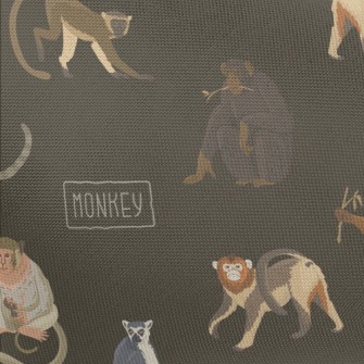 Various Orangutans And Monkeys Pongee