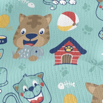 Cartoon Funny Cat Stretch Jersey