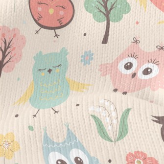 Big Eyes Cute Owl Stretch Jersey