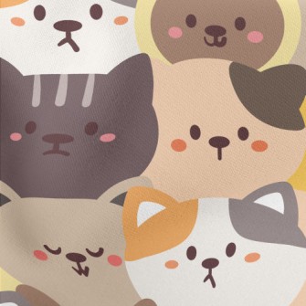Cute And Well-behaved Cat Lightweight Cotton Poplin