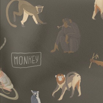 Various Orangutans And Monkeys Lightweight Cotton Poplin