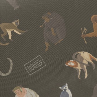 Various Orangutans And Monkeys Midweight Cotton Poplin