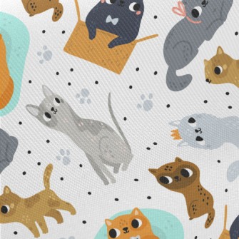 Cute Cat Midweight Cotton Poplin