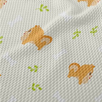 Pomeranian With Round Eyes Birdseye Piqué