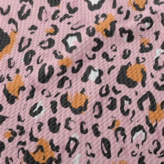 Pink Hand-painted Leopard Prin Birdseye Piqué