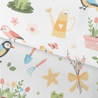 Gentle Colors, Birds, Flowers Waterproof Oxford