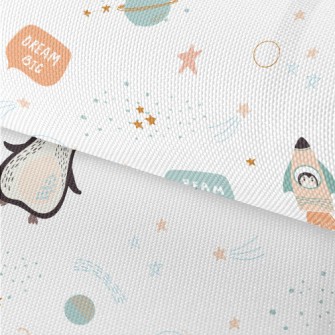 Penguins Floating In Space Waterproof Oxford