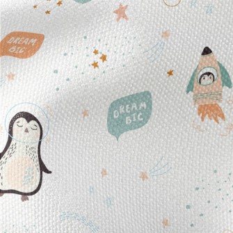 Penguins Floating In Space Waterproof Canvas