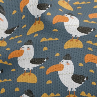 Fur-capped Seagull Athletic Mesh Flat Back