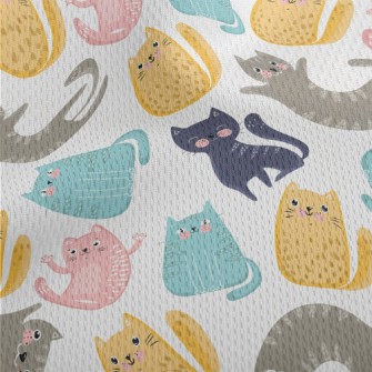 Colorful Happy Cat Athletic Mesh Flat Back