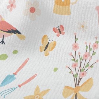 Gentle Colors, Birds, Flowers Terry