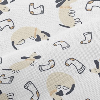 Docile And Cute Dachshund And  Performance Linen