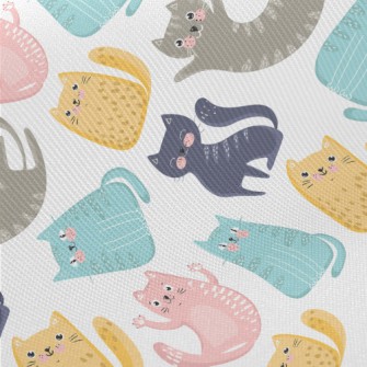 Colorful Happy Cat Twill