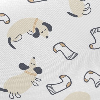 Docile And Cute Dachshund And  Twill
