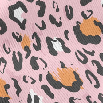 Pink Hand-painted Leopard Prin Standard Corduroy