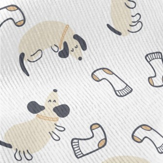 Docile And Cute Dachshund And  Standard Corduroy