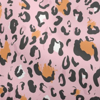 Pink Hand-painted Leopard Prin Dobby