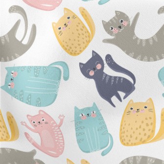 Colorful Happy Cat Stretch Ponte