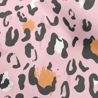 Pink Hand-painted Leopard Prin Micro Fleece