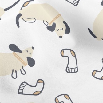 Docile And Cute Dachshund And  Micro Fleece