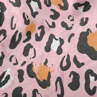 Pink Hand-painted Leopard Prin Minky