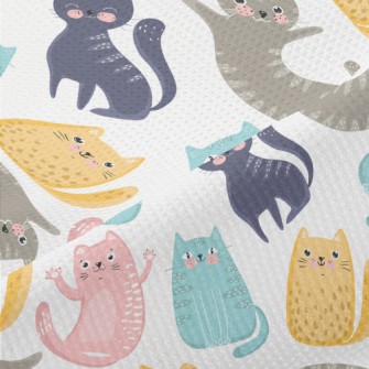 Colorful Happy Cat Piqué
