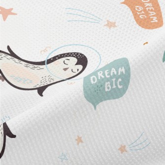 Penguins Floating In Space Piqué
