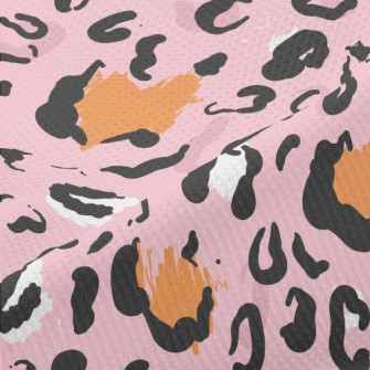 Pink Hand-painted Leopard Prin Piqué