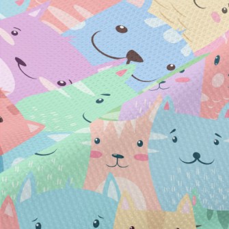 Cartoon Harmless Cat Piqué