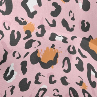 Pink Hand-painted Leopard Prin Lightweight Performance Linen