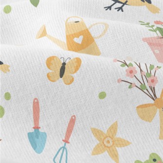 Gentle Colors, Birds, Flowers Modern Jersey