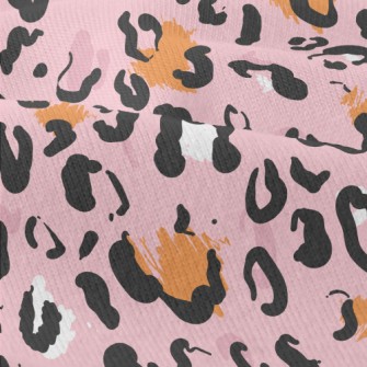 Pink Hand-painted Leopard Prin Modern Jersey