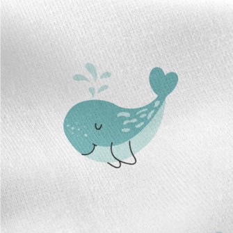 Whale With Closed Eyes Jersey Backed Fleece