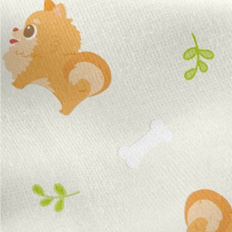 Pomeranian With Round Eyes Jersey Backed Fleece