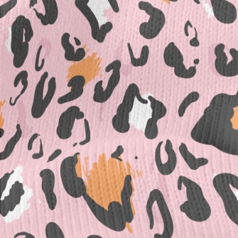 Pink Hand-painted Leopard Prin Stretch Jersey