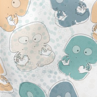 Strange Jellyfish With Eyes Lightweight Cotton Poplin
